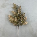 29" HOLLY SPRAY W/CEDAR AND BERRIES CHAMPAGNE