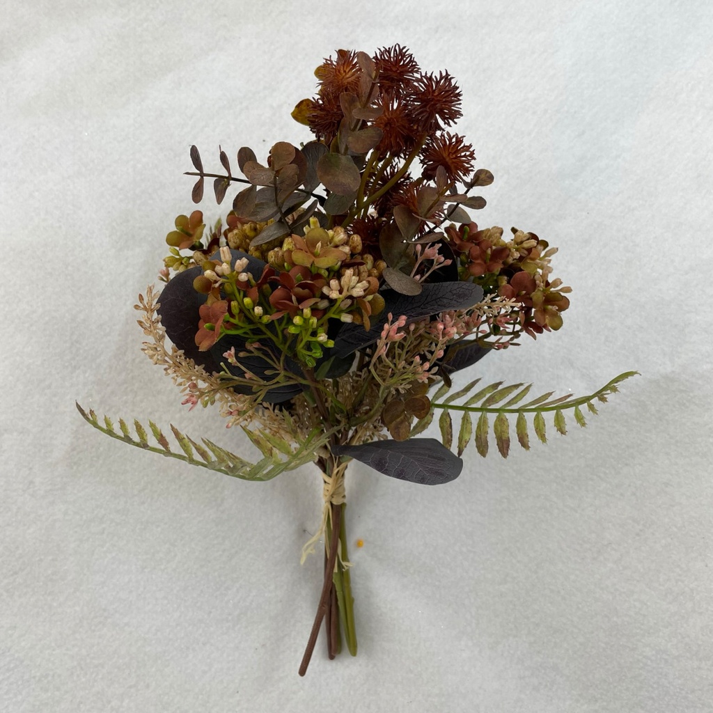 [SBF2345-PGR] 13" EUCALYPTUS AND LILAC MIXED BUNDLE PURPLE/GREEN/RUST