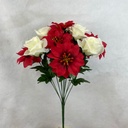 19" POINSETTIA AND ROSE BUSH