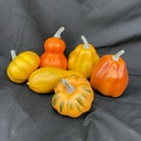 ASSORTED PUMPKINS MINI 6/BAG YEL/ORG
