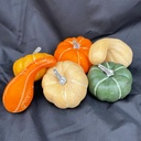 ASSORTED PUMPKINS 6/BAG ORG/GRN/CRM