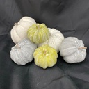 ASSORTED PUMKINS 3 SIZES WHT/GRY/GRN 6/BAG