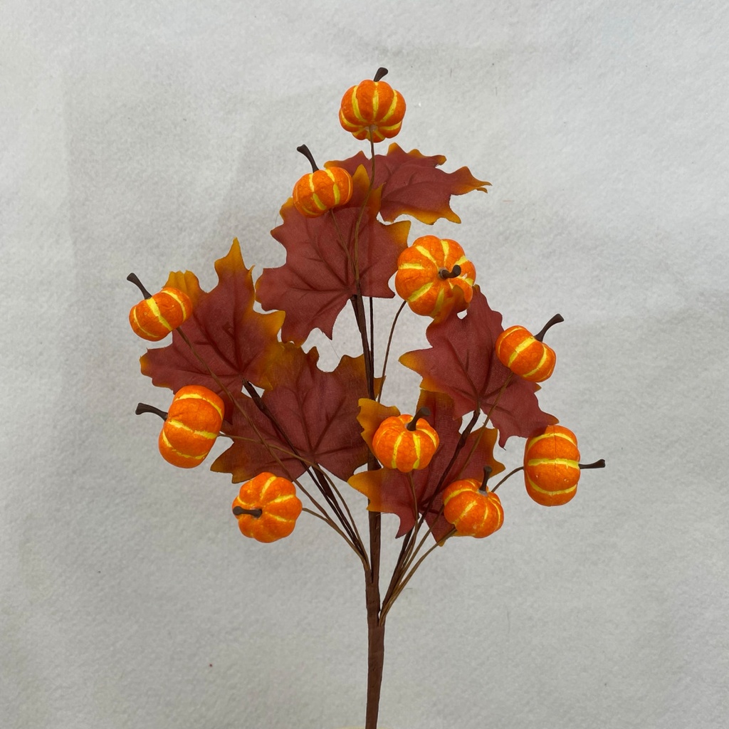 13.5&quot; PUMPKIN AND LEAF PICK X3