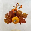 12&quot; PUMPKIN/ACORN PICK W/ LEAVES ORANGE/BROWN