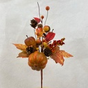 13" PUMPKIN PICK W/BERRIES AND CONES ORANGE