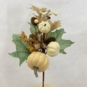 13&quot; PUMPKIN PICK W/BERRIES AND CONES WHITE