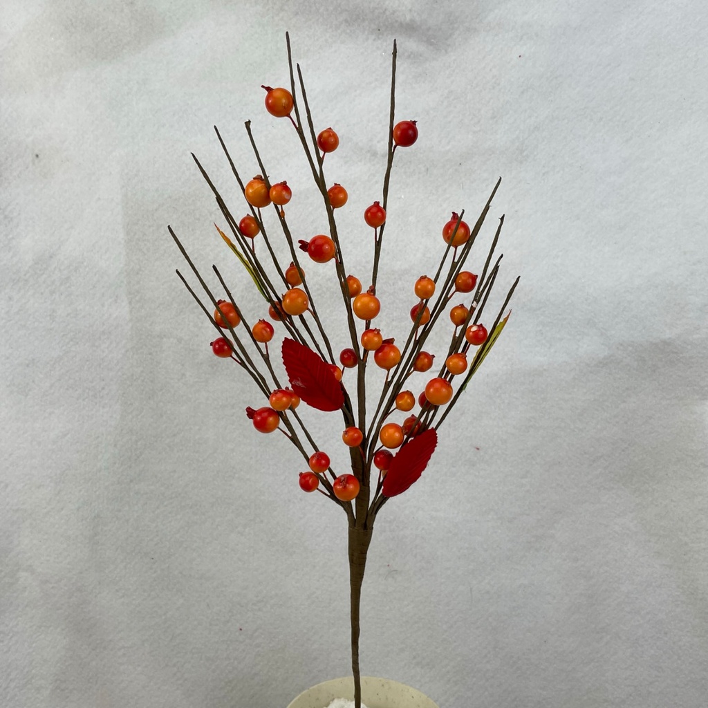 18" BERRY TWIG SPRAY X5 ORANGE/RED