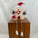 10&quot; SNOWMAN W/ HANGING LEGS RED HAT