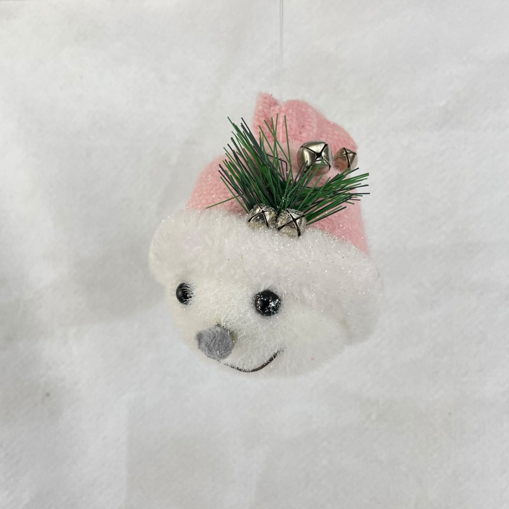 [XH2817] 5" SNOWMAN HANGER W/ PINK HAT 