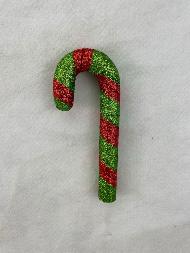 8" CANDY CANE HANGER RED/GRN