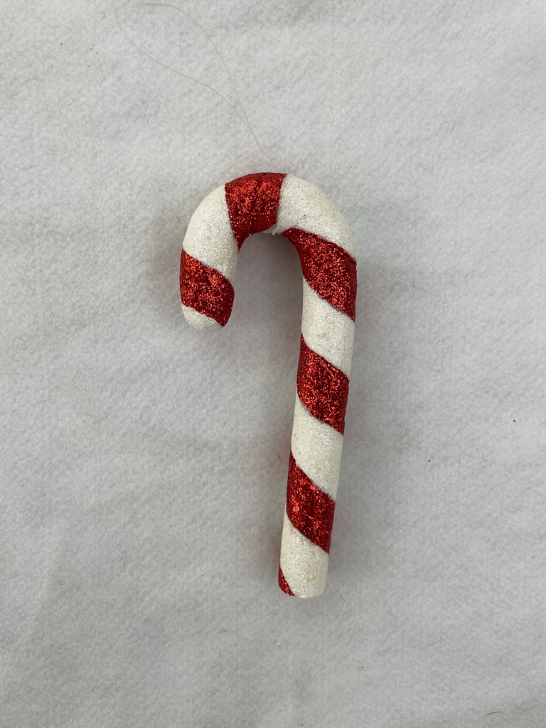 [XH2828-RWH] 8" CANDY CANE HANGER RED/WHT