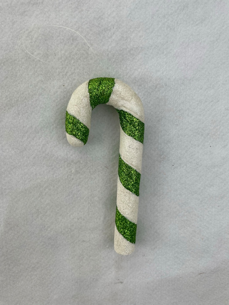 8&quot; CANDY CANE HANGER GRN/WHT