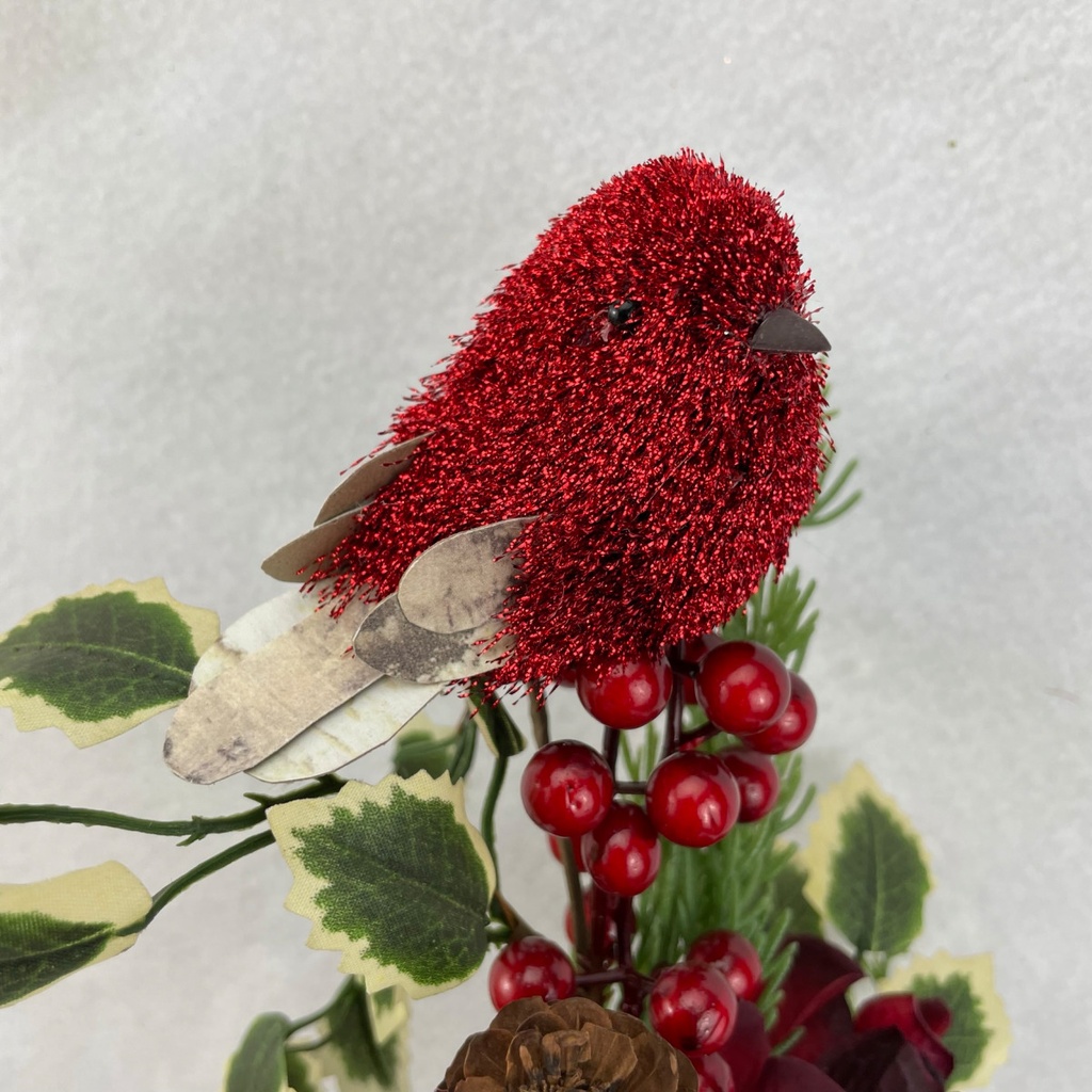 [XH2829-R] 3.5" TINSEL BIRD W/CLIP RIGHT FACING