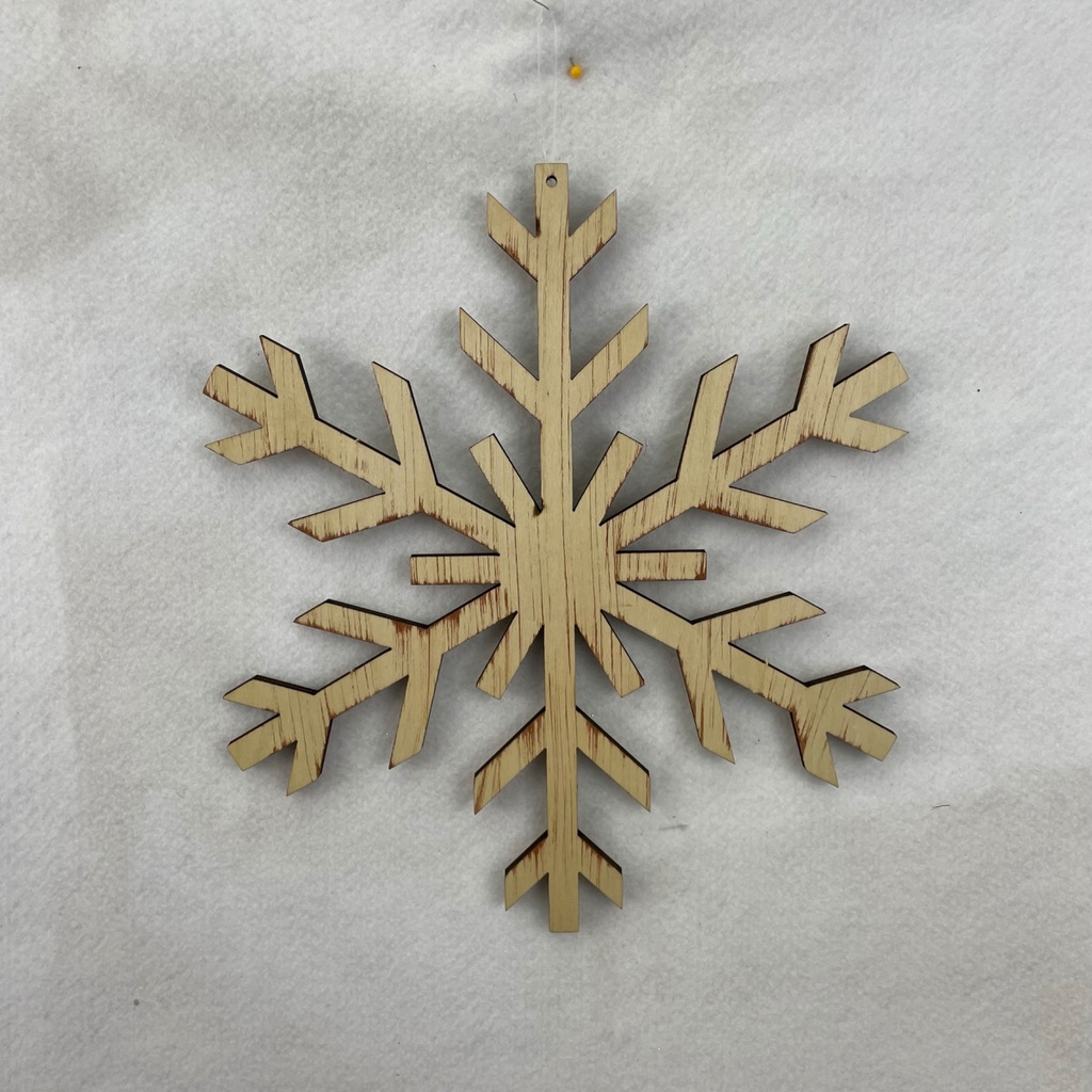 12" WOODEN SNOWFLAKE HANGER SOLID