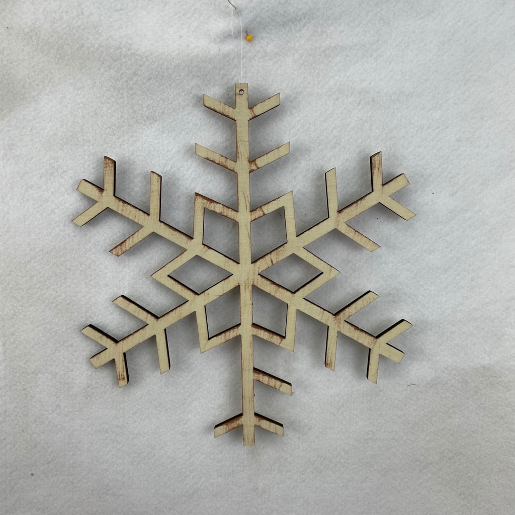 [XH2837-B] 12" WOODEN SNOWFLAKE HANGER CUT OUT