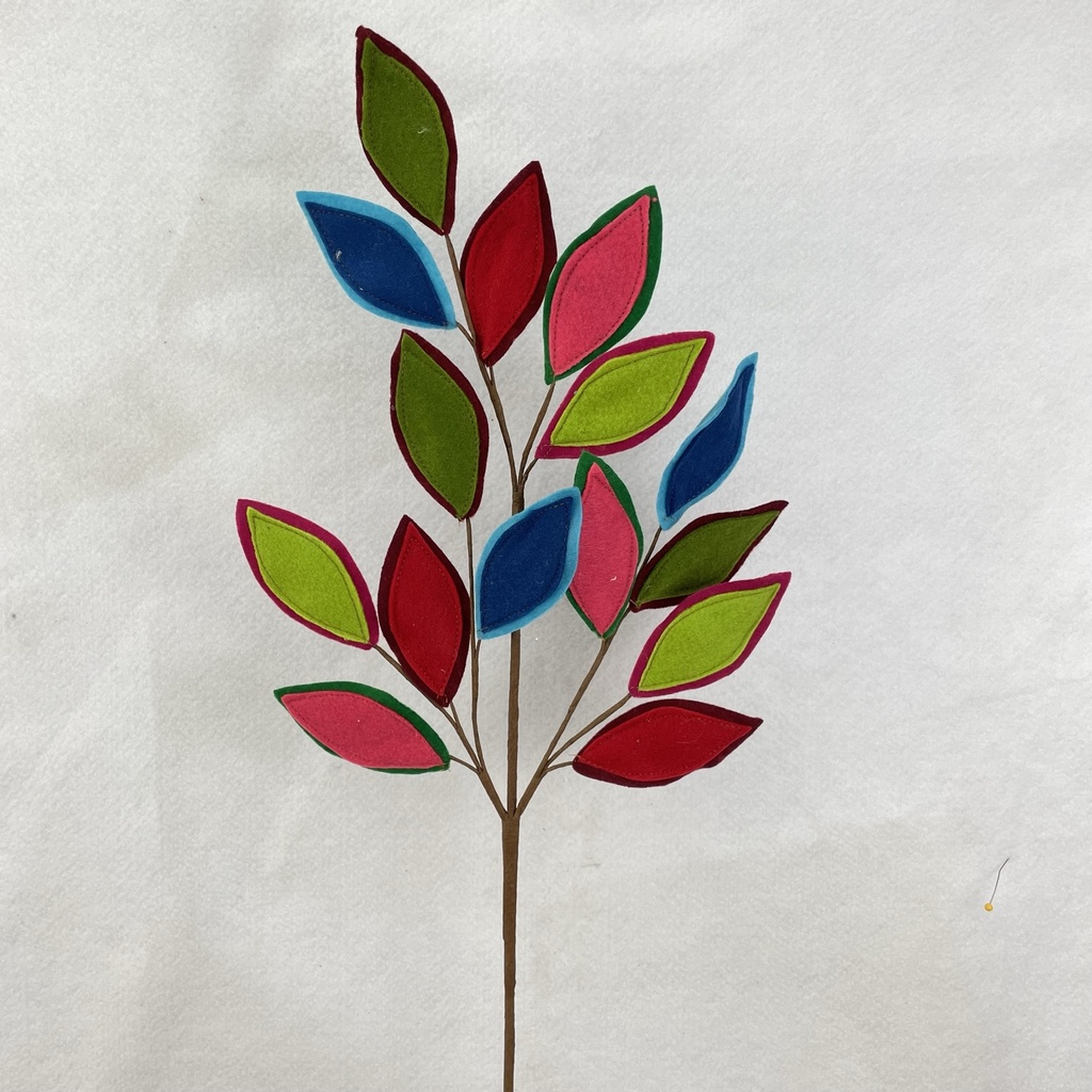 [XA2032-RBG] 28.5" FABRIC LEAF SPRAY X3 RED/BLU/GRN