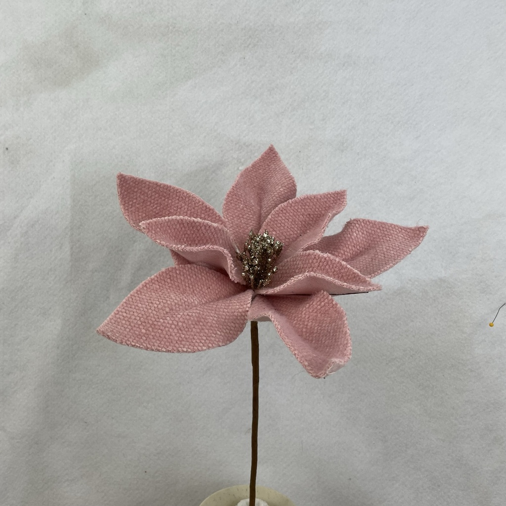 [XA2034-PNK] 14" FELT POINSETTIA PICK 10" dia PINK