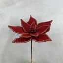 16" POINSETTIA PICK 12" dia W/BELLS & BERRIES RED