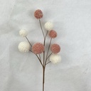 25" POM POM SPRAY WHITE/PINK FROSTED