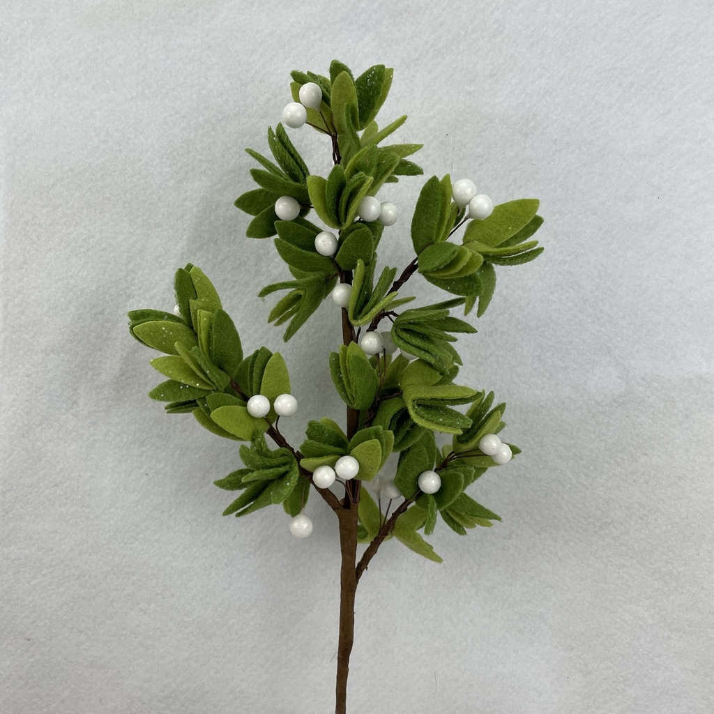 [XA2045] 16" MISTLETOE SPRAY X5 W/ BERRIES FELT