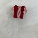 3" GIFT BOX PICK W/ BOW ON 15" PICK RED