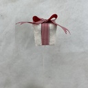 3&quot; GIFT BOX PICK W/ BOW ON 15&quot; PICK WHITE
