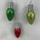 53" GLITTER LIGHTBULB GARLAND RED/GREEN MIX