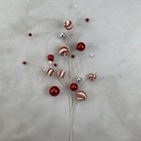 36" PEPPERMINT AND RED BALL SPRAY 