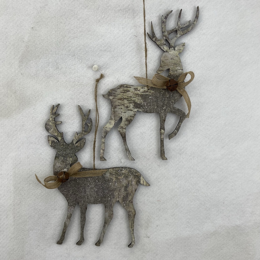 12" BIRCH LOOK DEER HANGERS SET OF 2 (R&L)