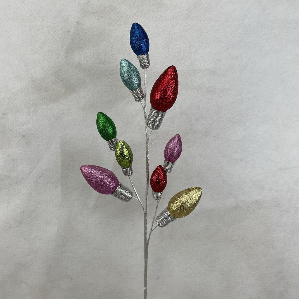 25" GLITTER LIGHT BULB SPRAY X3 MULTI COLOR