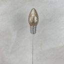 18" GLITTER LIGHTBULB PICK 4.5" BULB CHAMPAGNE