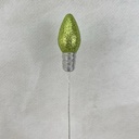 18" GLITTER LIGHTBULB PICK 4.5" BULB LIGHT GREEN