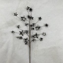 28" PLAID STAR SPRAY W/ SNOW BLACK AND WHITE