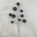 29&quot; BLACK AND SILVER BEADED BALL SPRAY LARGE