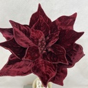 20" VELVET POINSETTIA PICK 10" dia BURGUNDY