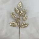 28" METALLIC HOLLY LEAF SPRAY X3 CHAMPAGNE