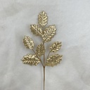 28" METALLIC HOLLY LEAF SPRAY X3 GOLD