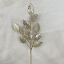 28" METALLIC GLITZY LEAF SPRAY PLATINUM