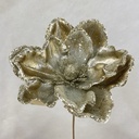 20" GLITZY AND METALLIC MAGNOLIA BLOOM 8" dia PLATINUM