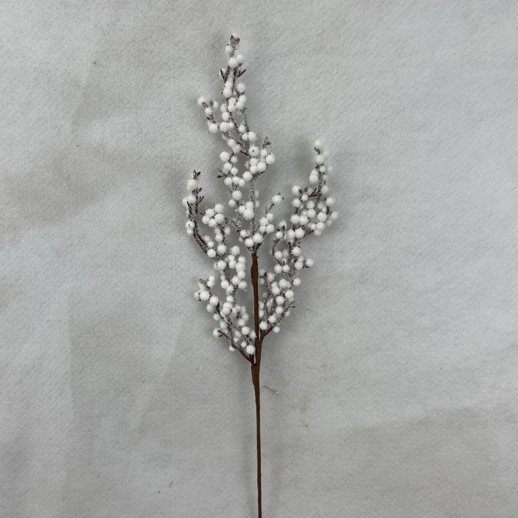 22" WHITE BERRY SPRAY W/ SNOW