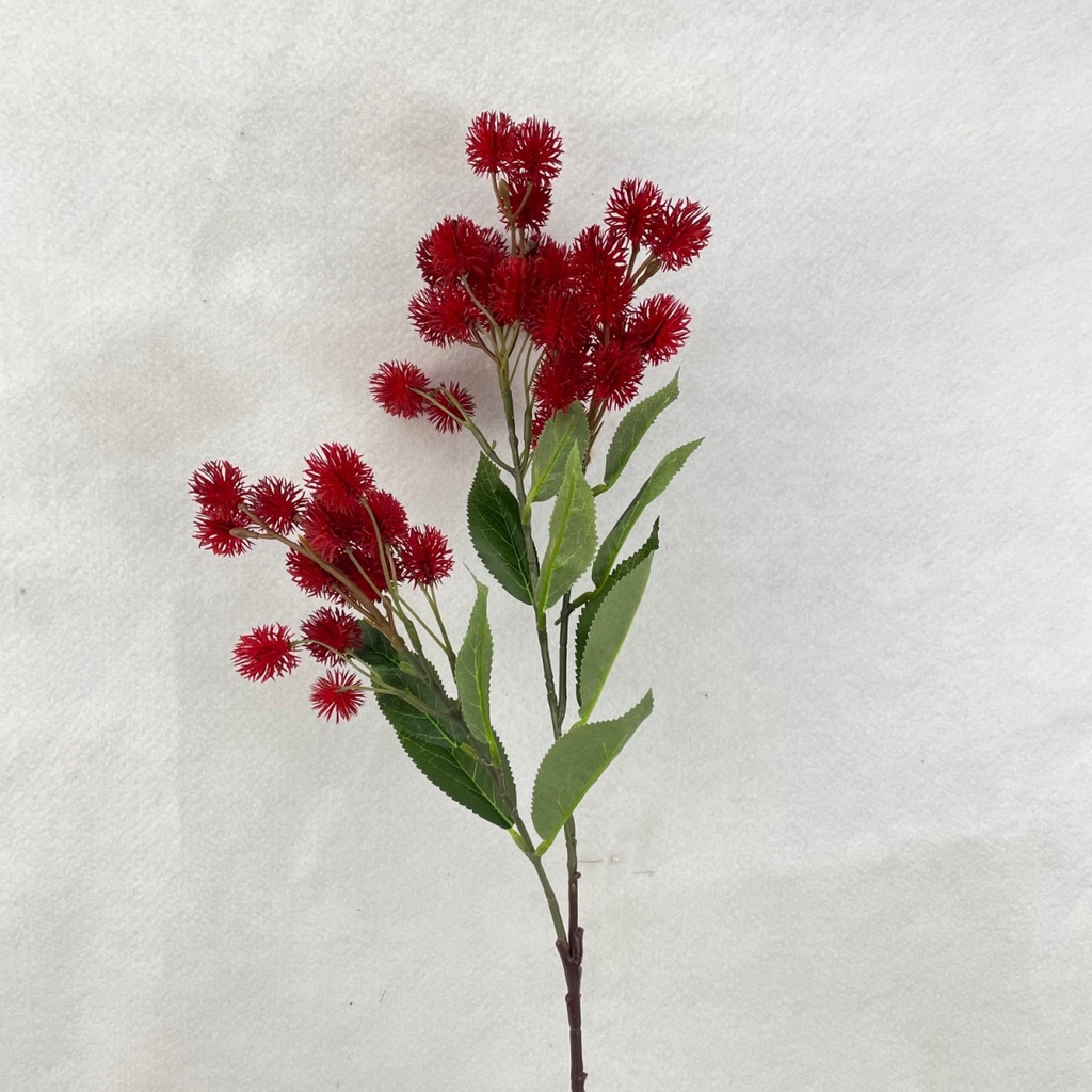 [SB1041-BRD] 30" THISTLE SPRAY X 3 BRIGHT RED