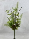 19" FOLIAGE SPRAY W/ SUCCULENTS AND FERNS