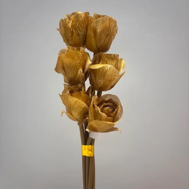 [SE1096-GLD] ROSE BUD BUNDLE X6 GOLD