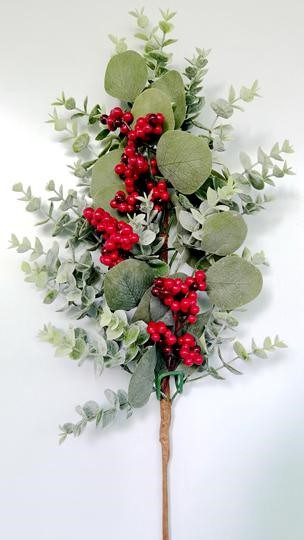 [XB4306] 22" MIXED EUCALYPTUS SPRAY W/ BERRIES
