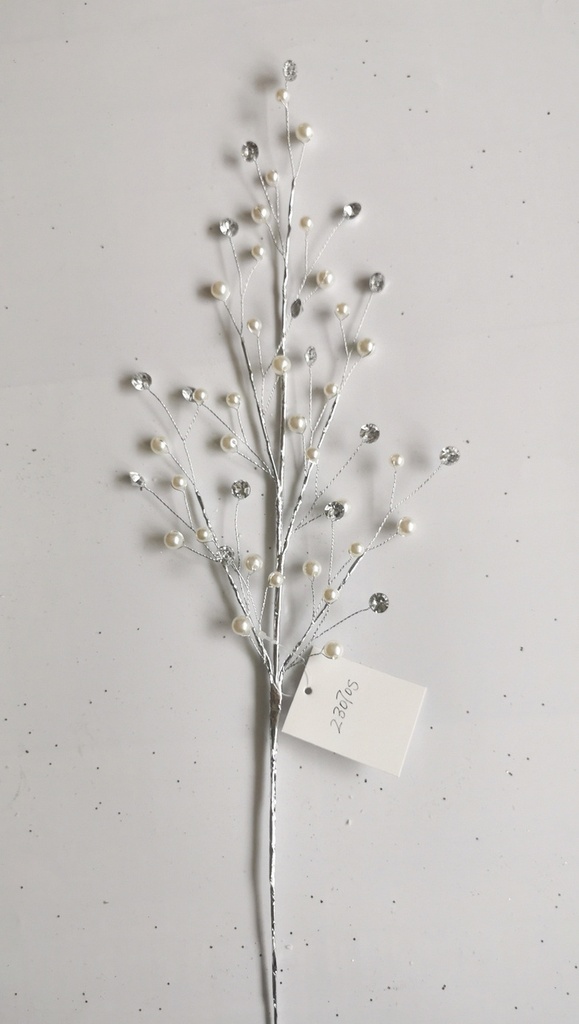 [XL4618-SIL] 21" GEM & PEARL SPRAY X5 SILVER