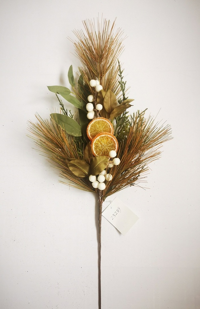 22.5" PINE & FOLIAGE SPRAY W/ BERRIES & CANDIED ORANGES