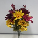 21" DAHLIA/MUM/LILY BUSH W/GLADS X12 BURGUNDY/YELLOW