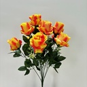 21" ROSE OPEN SATIN BUSH X12  YELLOW/ORANGE