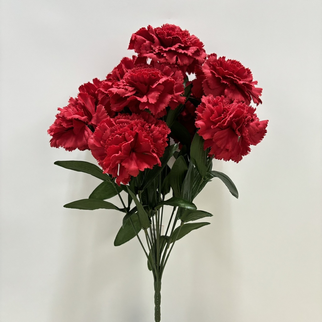 [ST5902-RED] 17" CARNATION BUSH X14 RED (REAL CUT)