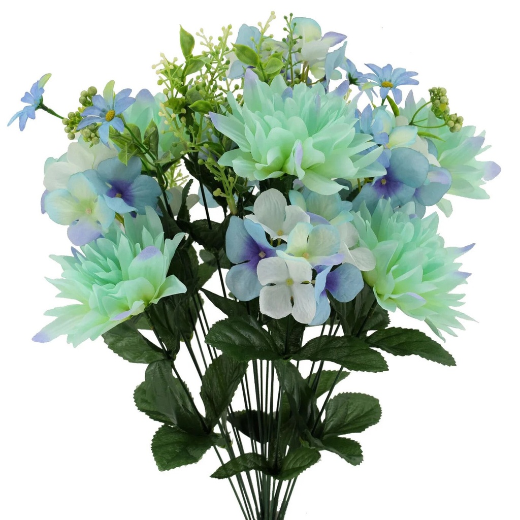23" HYDRANGEA/DAHLIA BUSH X22 BLUE/GREEN
